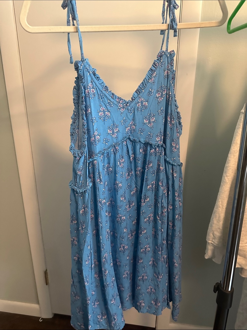 Patrons of Peace Blue Floral Ruffled Sundress